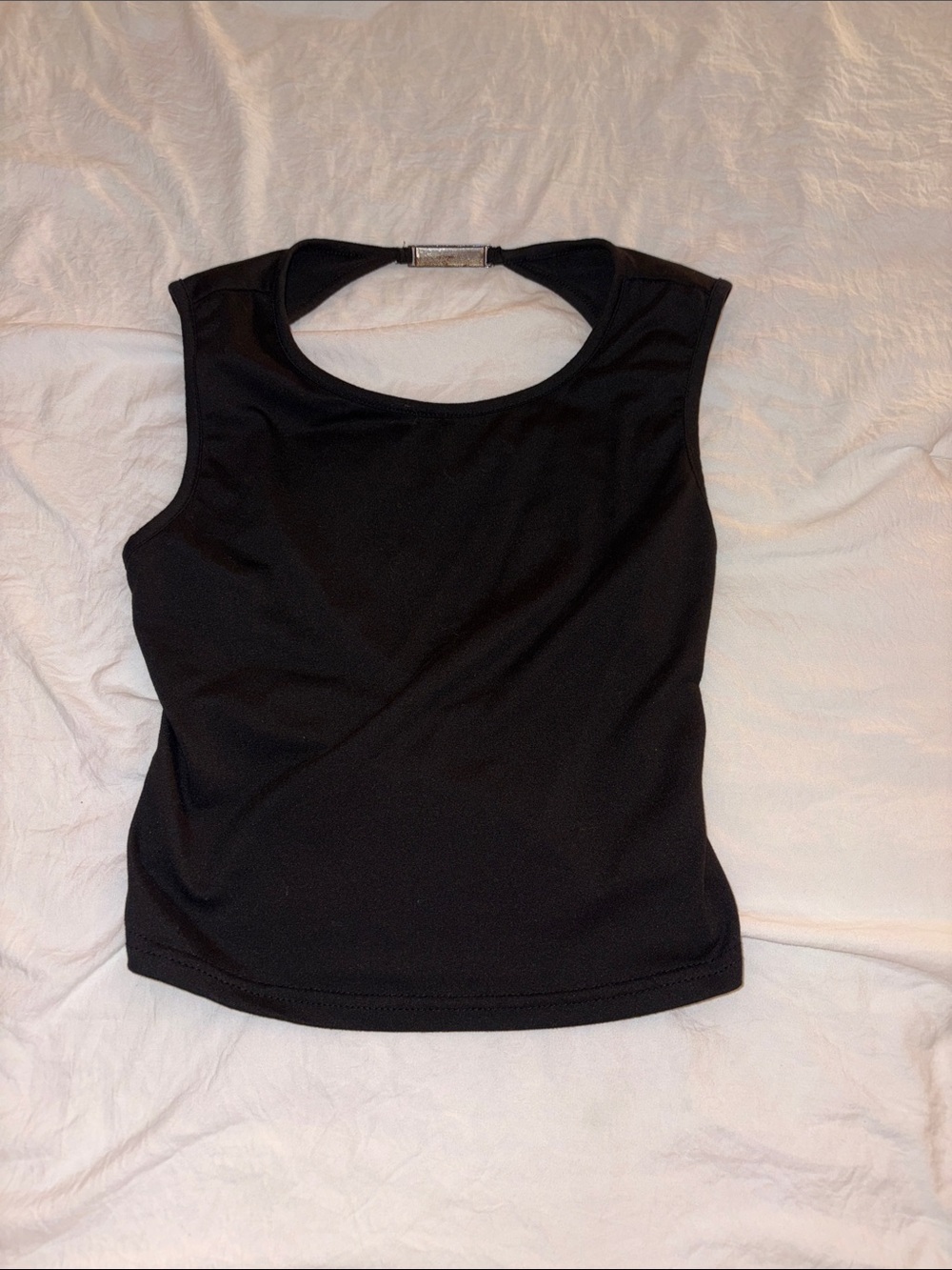 SHEIN Blackless Tank with Metal Back Accent